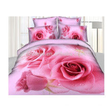 Couche de couture en coton 100% pur et haute qualité Ensemble de literie 3D Rose romantique imprimé